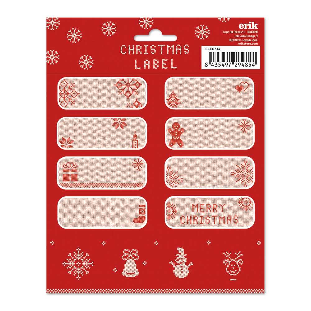 Grupo Erik - Knit Christmas Christmas SelfAdhesive Labels Étiquettes adhésives - Multicolore